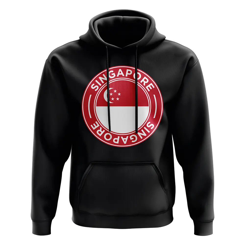 Singapore Football Badge Hoodie (Black) Polyester Uksoccershop Men's Black Xxl