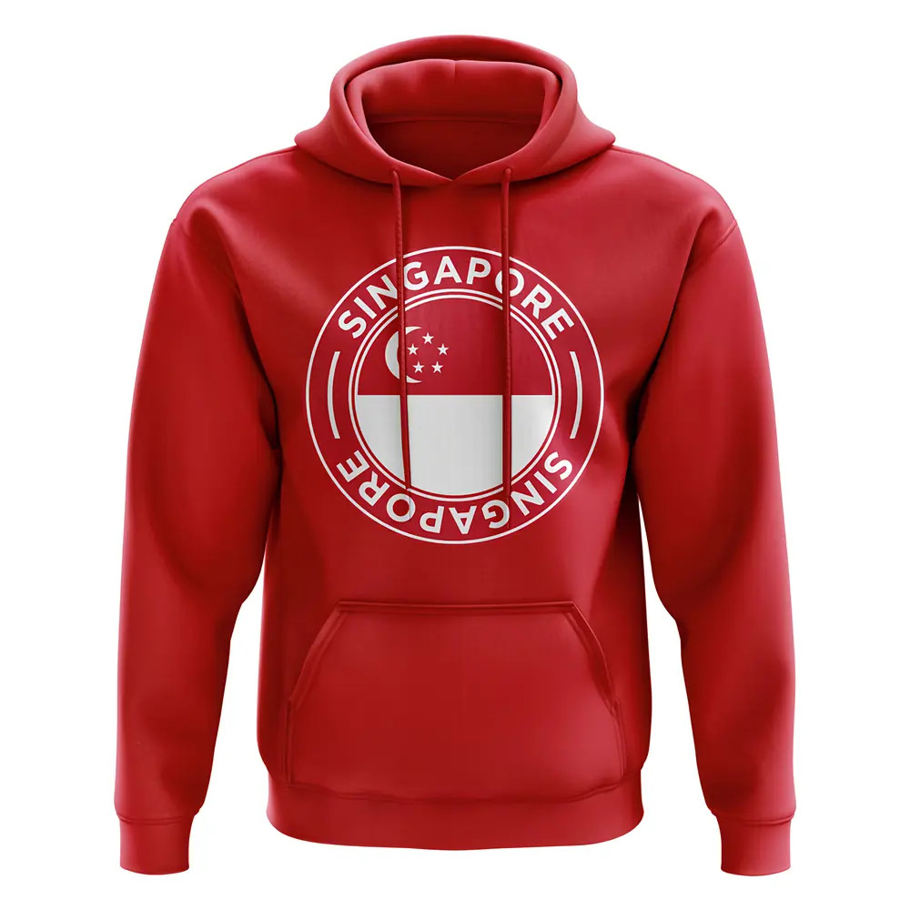 Singapore Football Badge Hoodie (Red) Polyester Uksoccershop Men's Red Medium