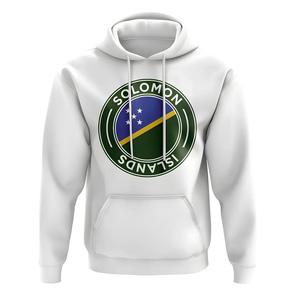 Solomon Islands Football Badge Hoodie (White) Polyester Uksoccershop Men's White Xxl