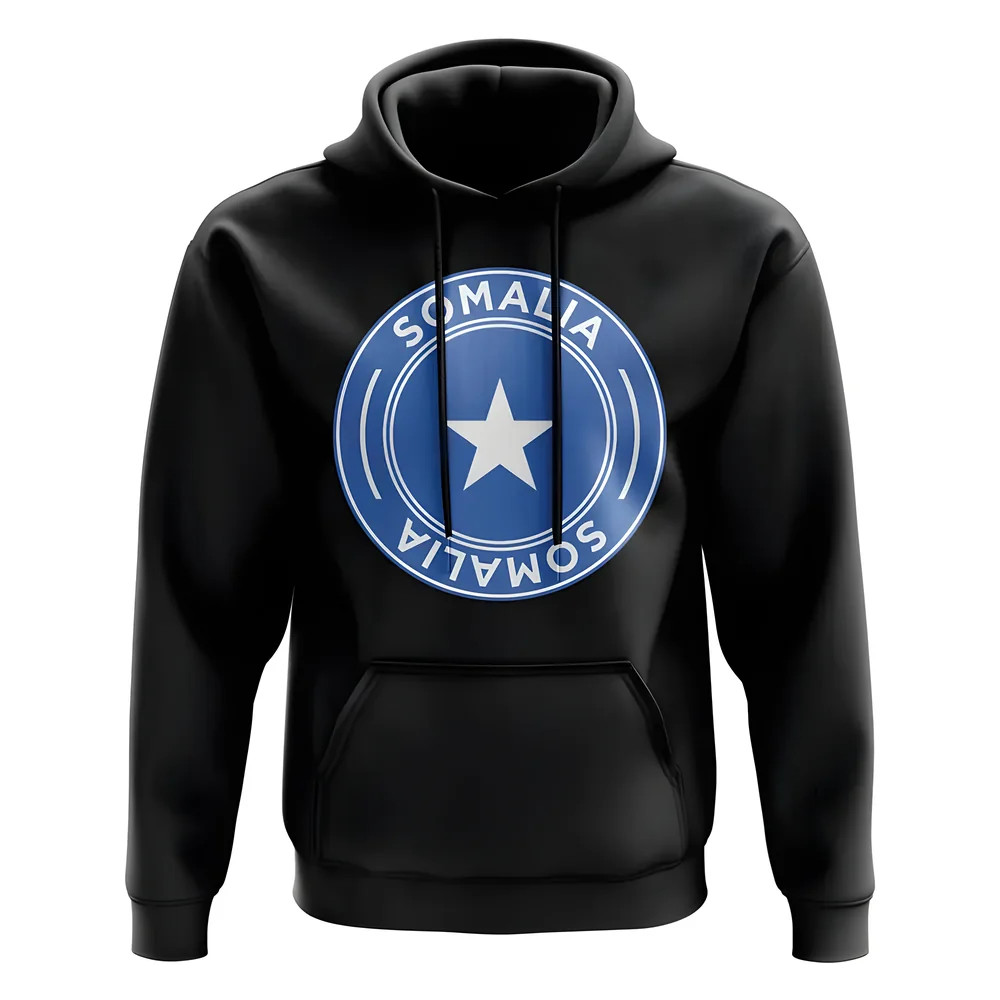 Somalia Football Badge Hoodie (Black) Polyester Uksoccershop Men's Black Xxl