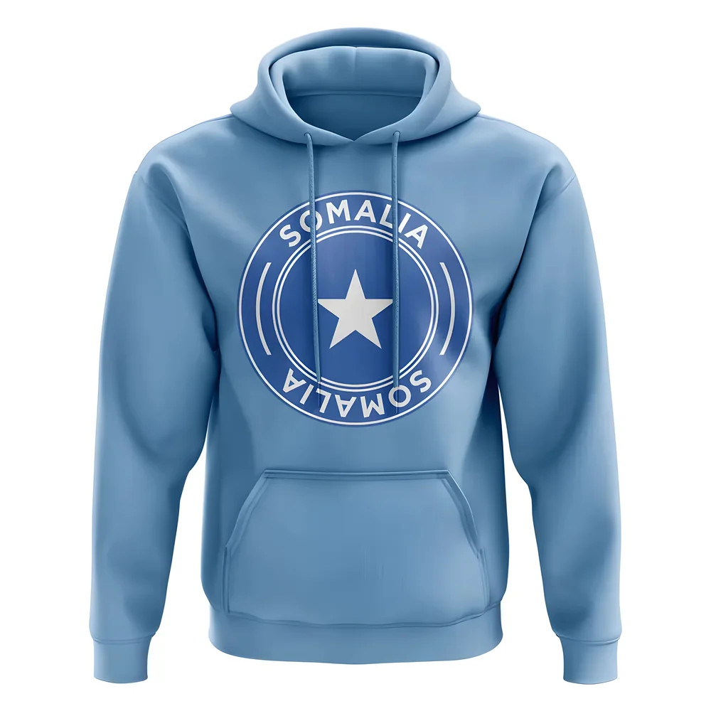 Somalia Football Badge Hoodie (Sky) Polyester Uksoccershop Men's Sky Xxl
