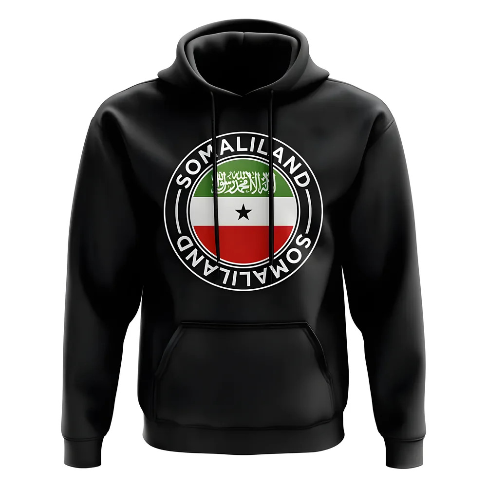 Somaliland Football Badge Hoodie (Black) Polyester Somalia Uksoccershop Men's Black Extra Small