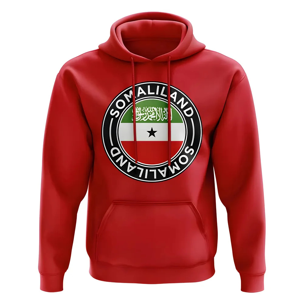 Somaliland Football Badge Hoodie (Red) Polyester Somalia Uksoccershop Men's Red Xxl