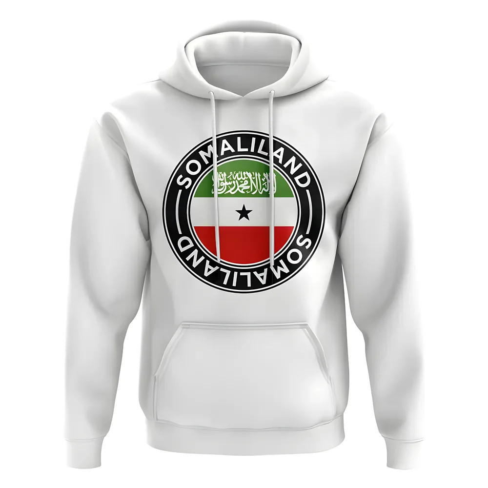 Somaliland Football Badge Hoodie (White) Polyester Somalia Uksoccershop Men's White Extra Small