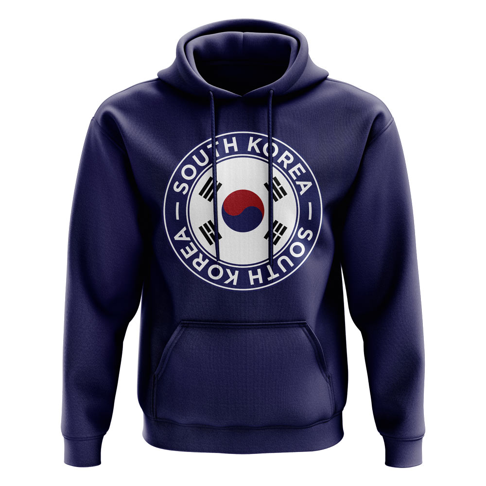 South Korea Football Badge Hoodie Navy