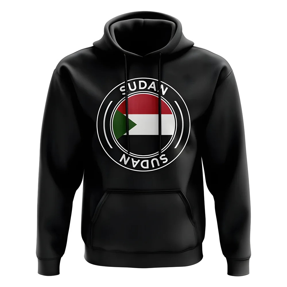 Sudan Football Badge Hoodie (Black) Polyester Uksoccershop Men's Black Large