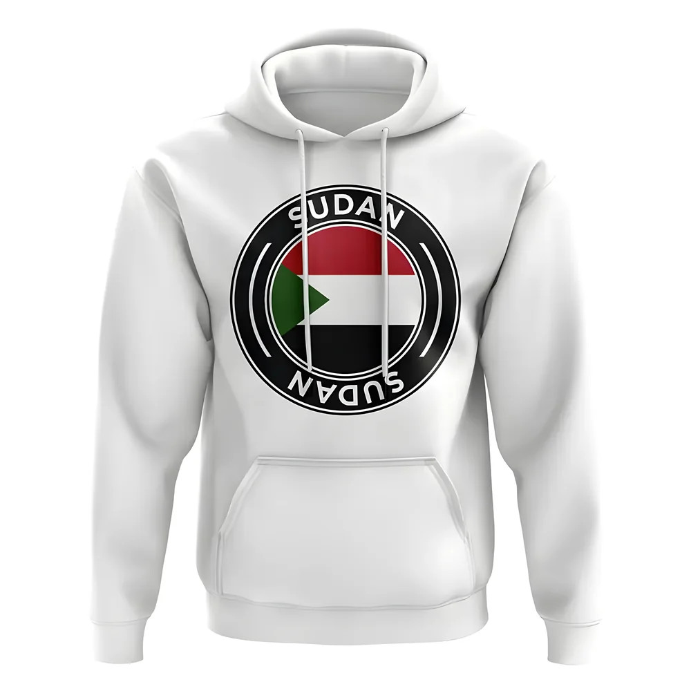 Sudan Football Badge Hoodie (White) Polyester Uksoccershop Men's White Large