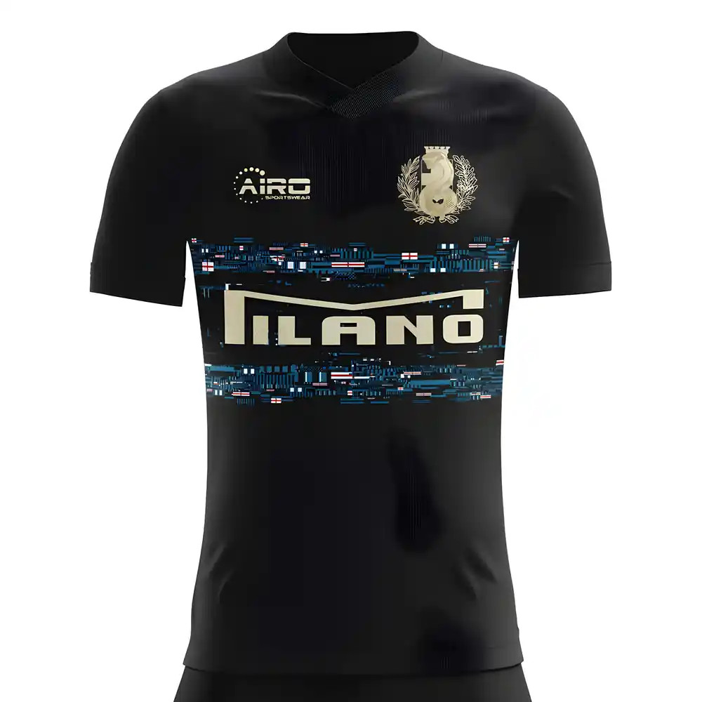 '25-'26 Inter Third Concept Football Shirt Polyester Arsenal Made By: Airo Sportswear Men's Black 4XL