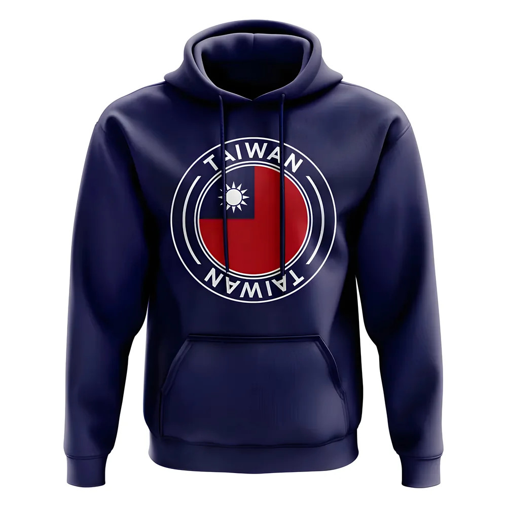 Taiwan Football Badge Hoodie (Navy) Polyester Newcastle Uksoccershop Men's Navy Large