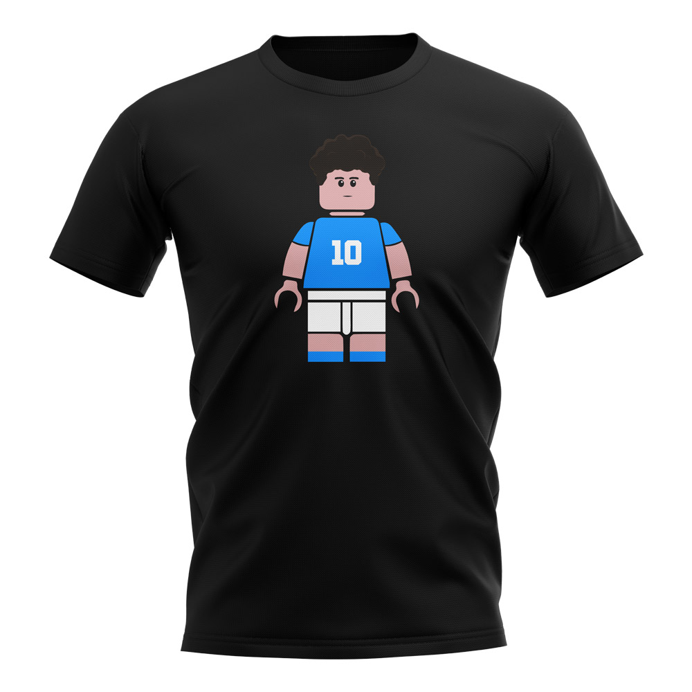 Click to view product details and reviews for Diego Maradona Napoli Brick Footballer T Shirt Black.