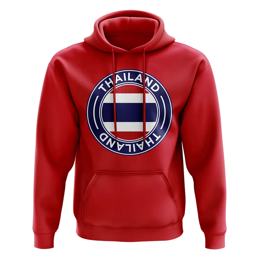 Thailand Football Badge Hoodie (Red) Polyester Uksoccershop Men's Red Xxl