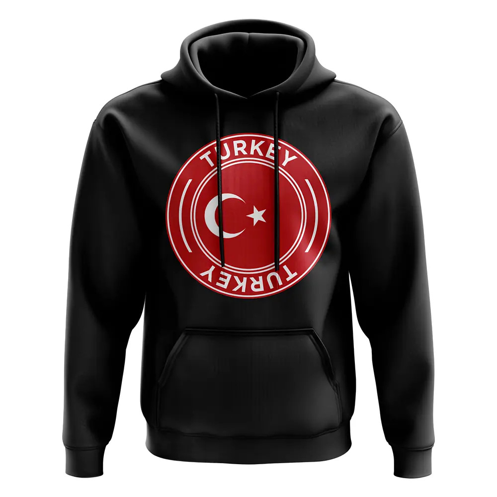Turkey Football Badge Hoodie (Black) Polyester Uksoccershop Men's Black Xxl