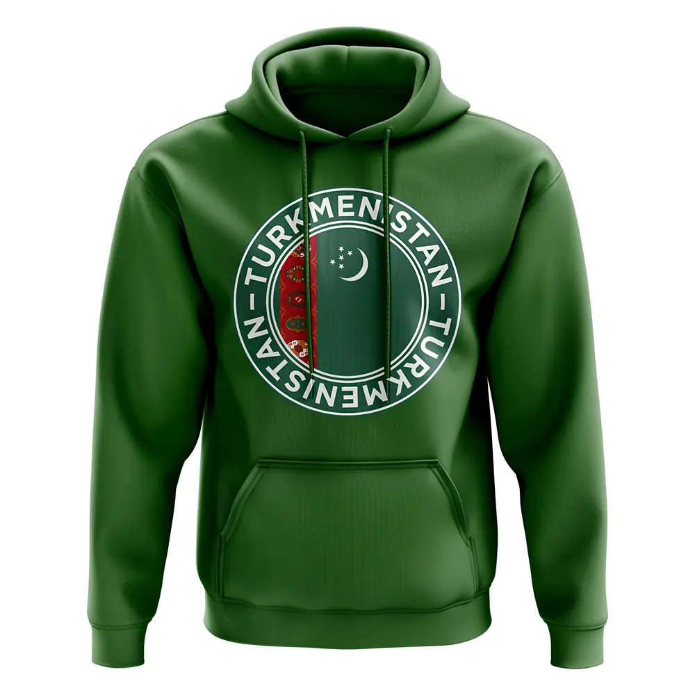 Turkistan Football Badge Hoodie (Green) Polyester Uksoccershop Men's Green Extra Large