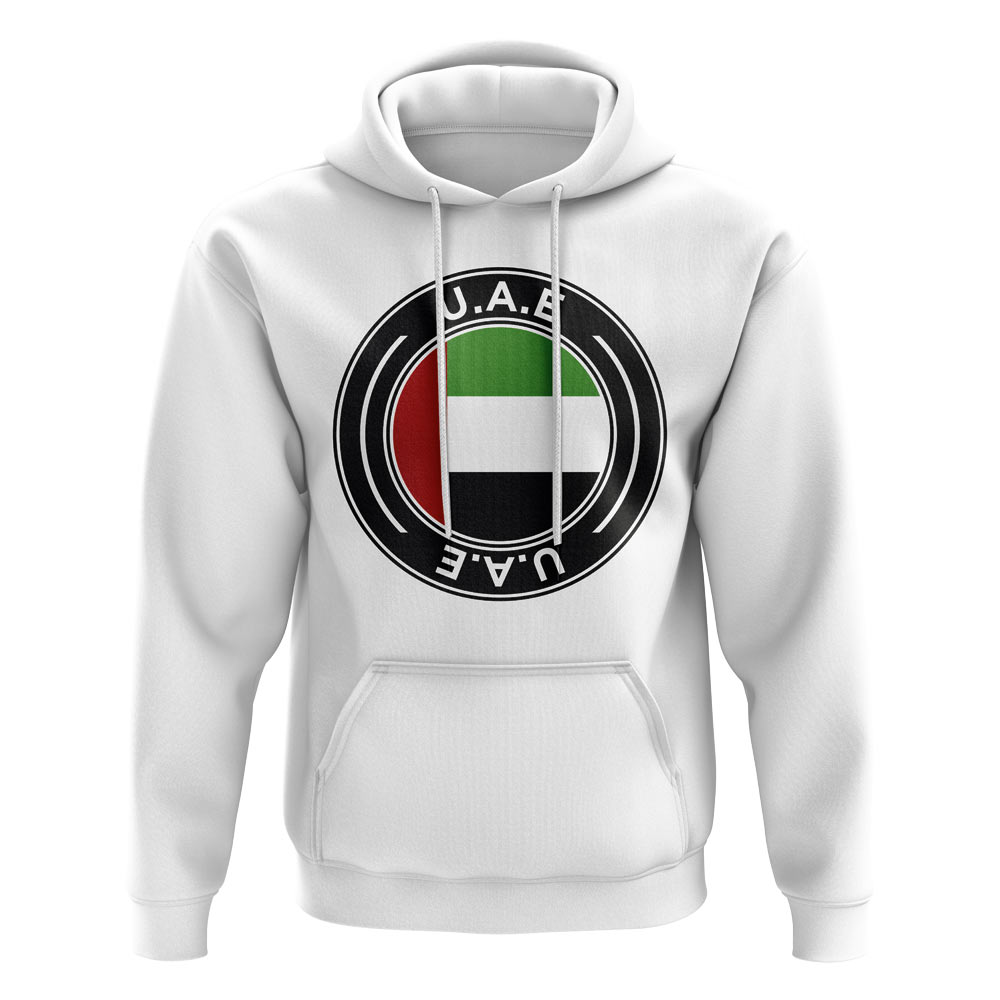 Click to view product details and reviews for Uae Football Badge Hoodie White.