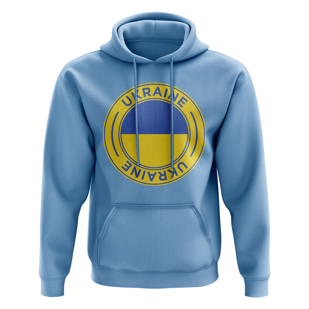 Click to view product details and reviews for Ukraine Football Badge Hoodie Sky.