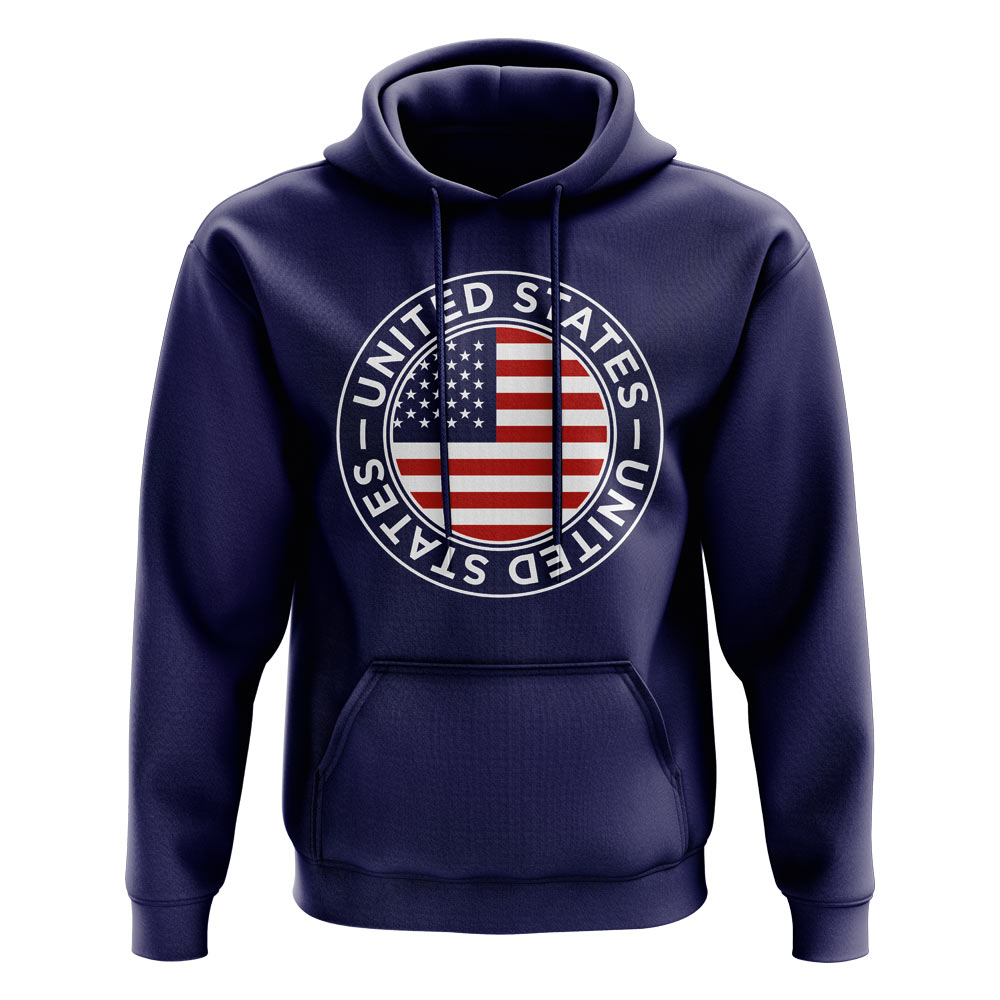 Click to view product details and reviews for Usa Football Badge Hoodie Navy.