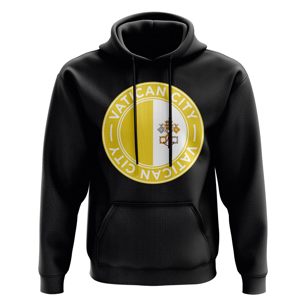 Click to view product details and reviews for Vatican City Football Badge Hoodie Black.