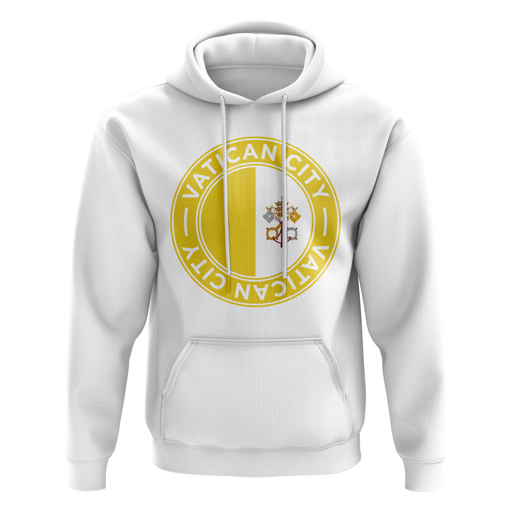 Click to view product details and reviews for Vatican City Football Badge Hoodie White.