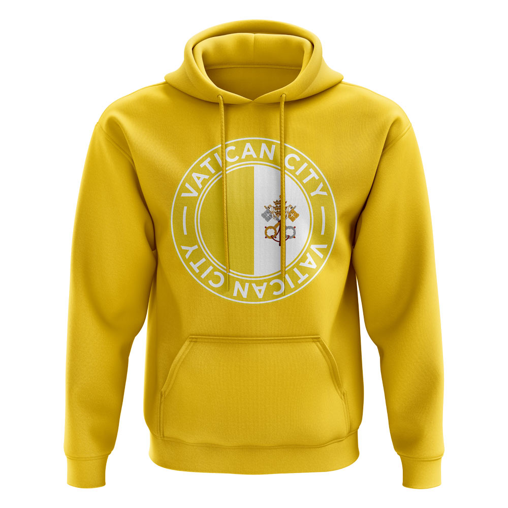 Click to view product details and reviews for Vatican City Football Badge Hoodie Yellow.