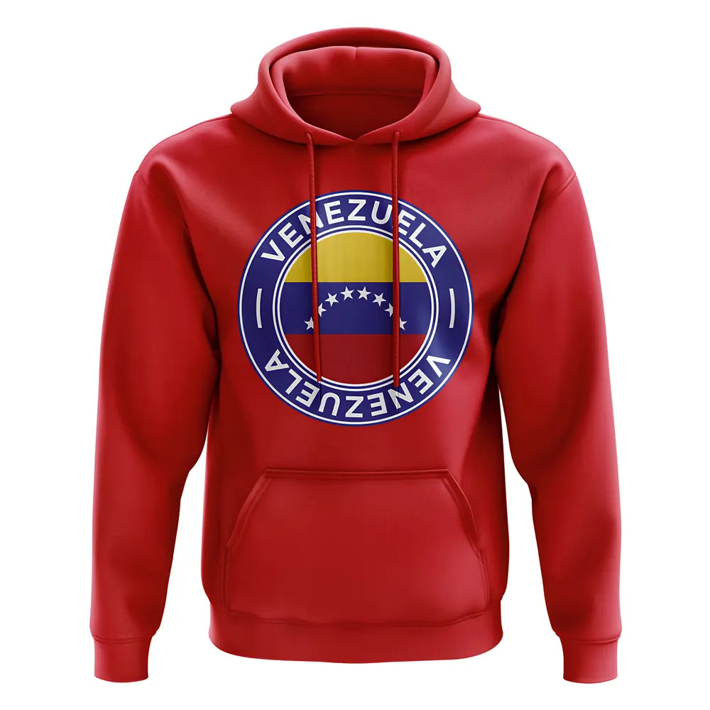 Venezuela Football Badge Hoodie (Red) Polyester Uksoccershop Men's Red Extra Large