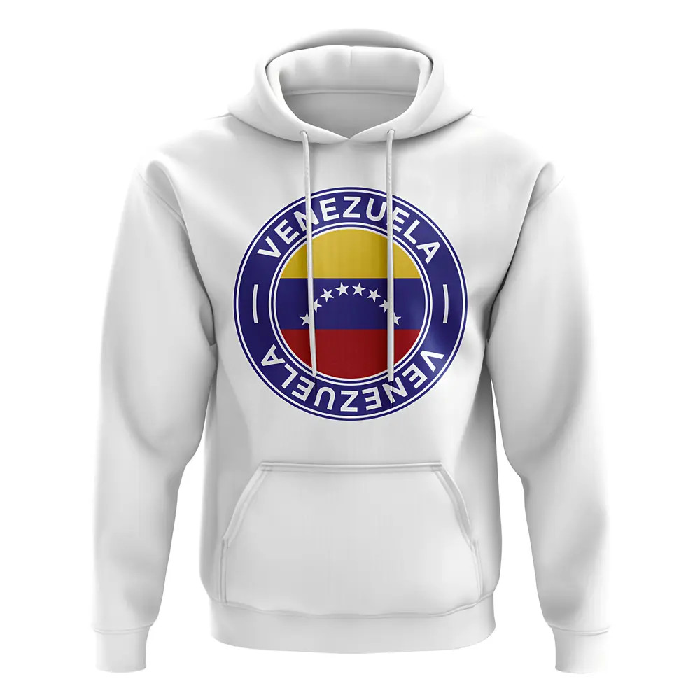 Venezuela Football Badge Hoodie (White) Polyester Uksoccershop Men's White Extra Small