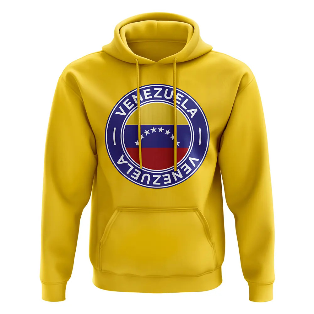 Venezuela Football Badge Hoodie (Yellow) Polyester Uksoccershop Men's Yellow Extra Large
