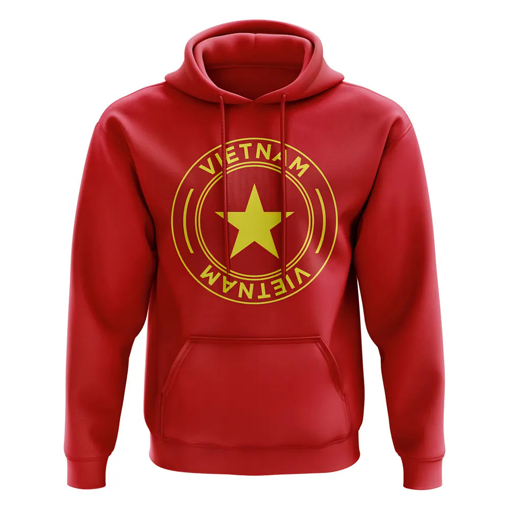 Vietnam Football Badge Hoodie (Red) Polyester Uksoccershop Men's Red Xxl