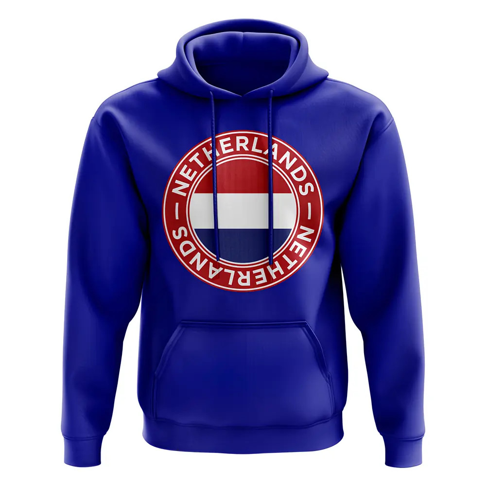 Netherlands Football Badge Hoodie (Royal) Polyester Newcastle Uksoccershop Men's Blue Xxl
