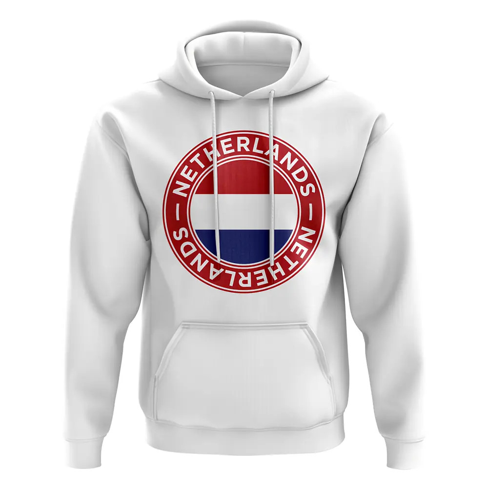 Netherlands Football Badge Hoodie (White) Polyester Newcastle Uksoccershop Men's White Medium