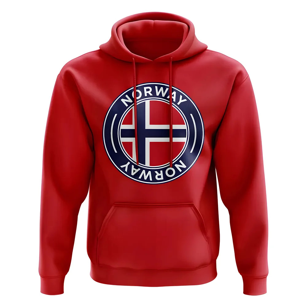 Click to view product details and reviews for Norway Football Badge Hoodie Red.