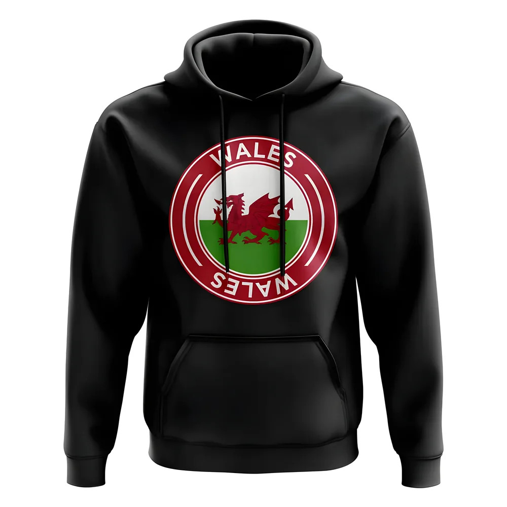 Click to view product details and reviews for Wales Football Badge Hoodie Black.