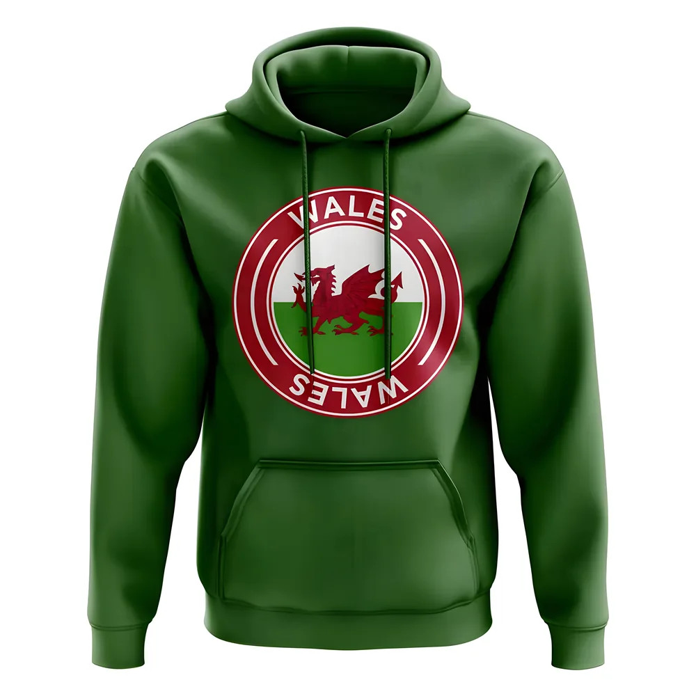 Click to view product details and reviews for Wales Football Badge Hoodie Green.