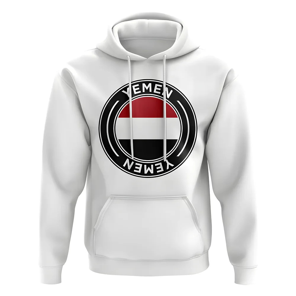 Ye Football Badge Hoodie (White) Polyester Uksoccershop Men's White Extra Small