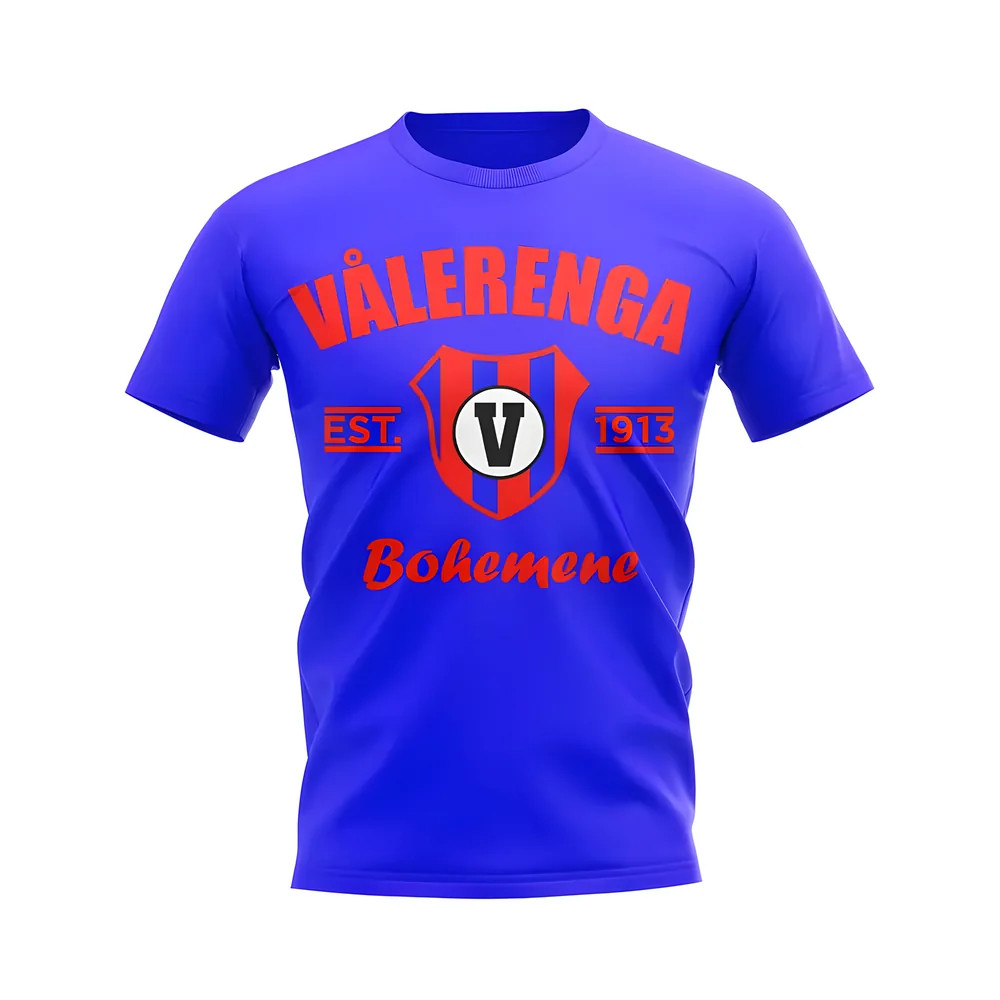 Valerenga Established Football T-Shirt (Royal) Polyester Uksoccershop Men's Blue Extra Small