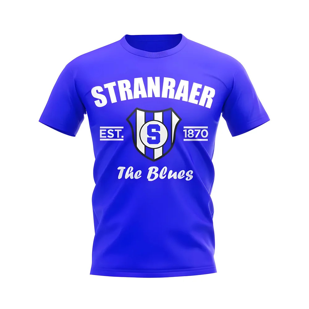 Stranraer Established Football T-Shirt (Royal) Polyester Aston Villa Uksoccershop Men's Blue Xxl