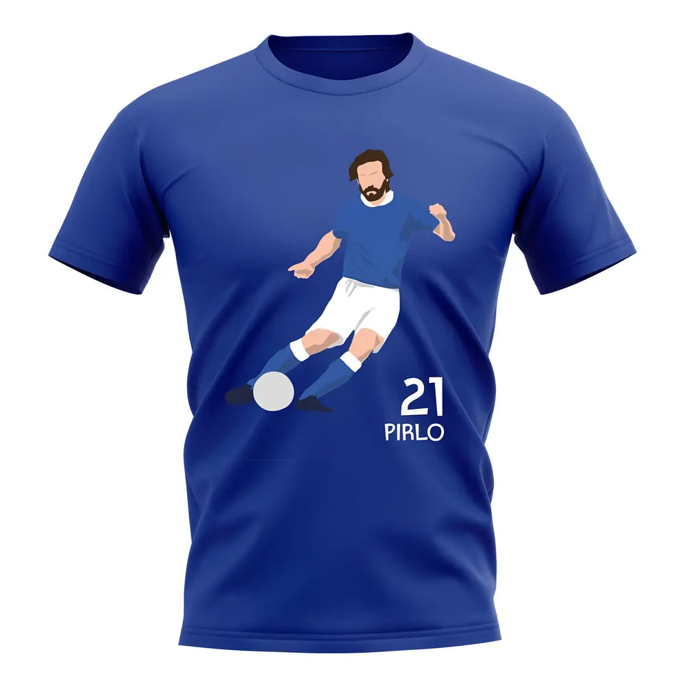 Click to view product details and reviews for Andrea Pirlo Italy Player Graphic T Shirt Blue.