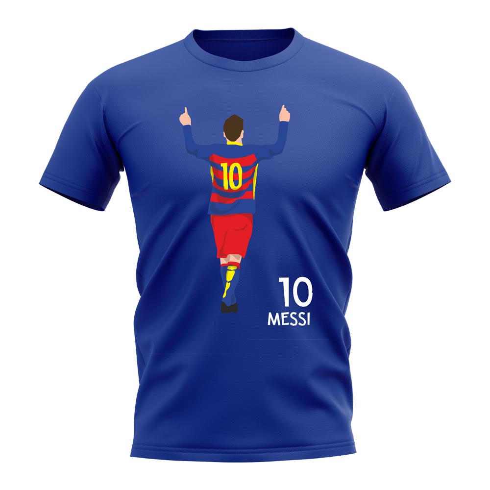 Click to view product details and reviews for Lionel Messi Barcelona Player Graphic T Shirt Blue.