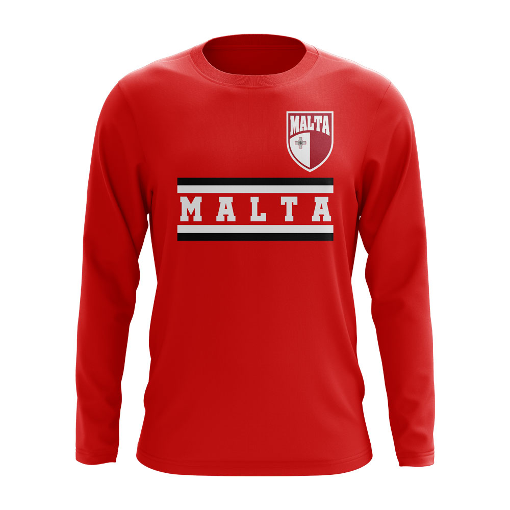 malta core football country long sleeve t-shirt (red)