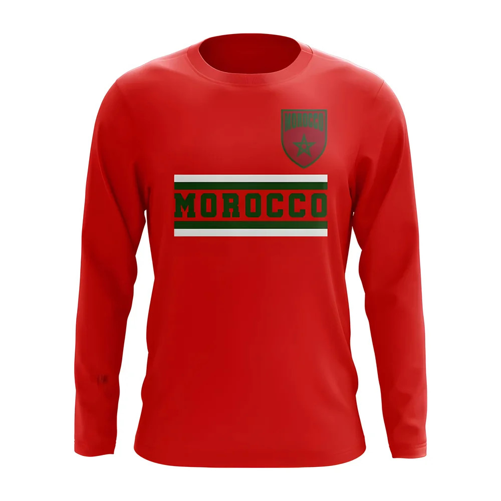 Click to view product details and reviews for Morocco Core Football Country Long Sleeve T Shirt Red.