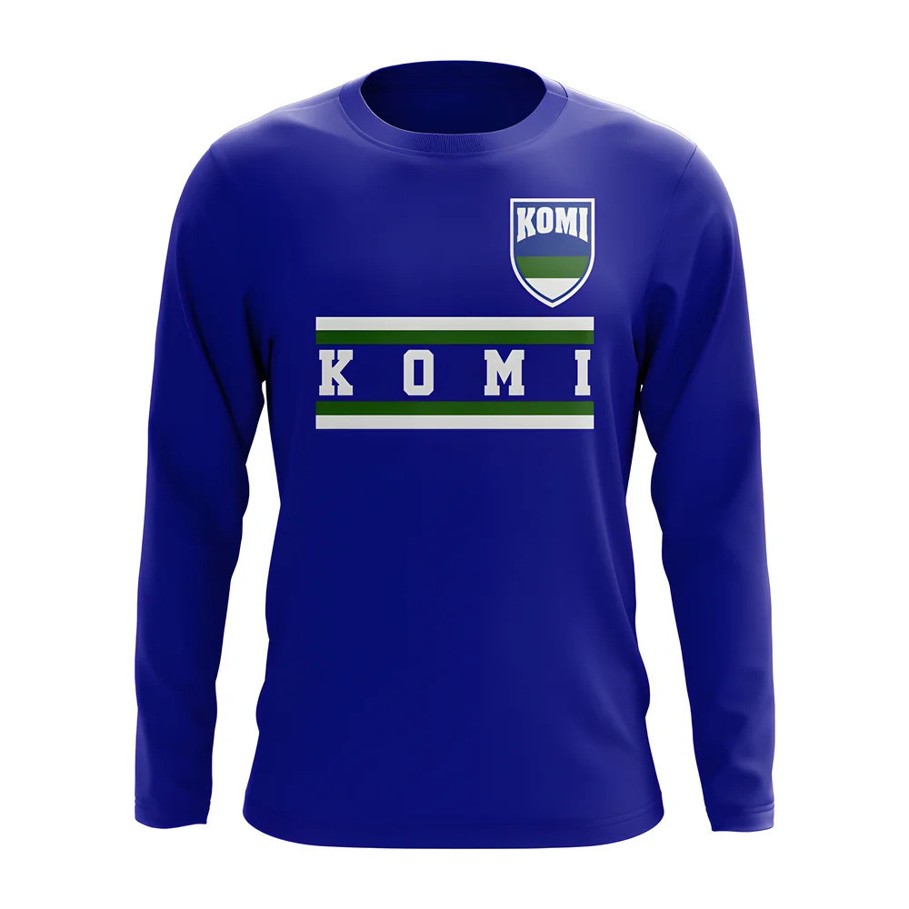 Komi Core Football Country Long Sleeve T-Shirt (Royal) Polyester Newcastle Uksoccershop Men's Dark Blue Xxl