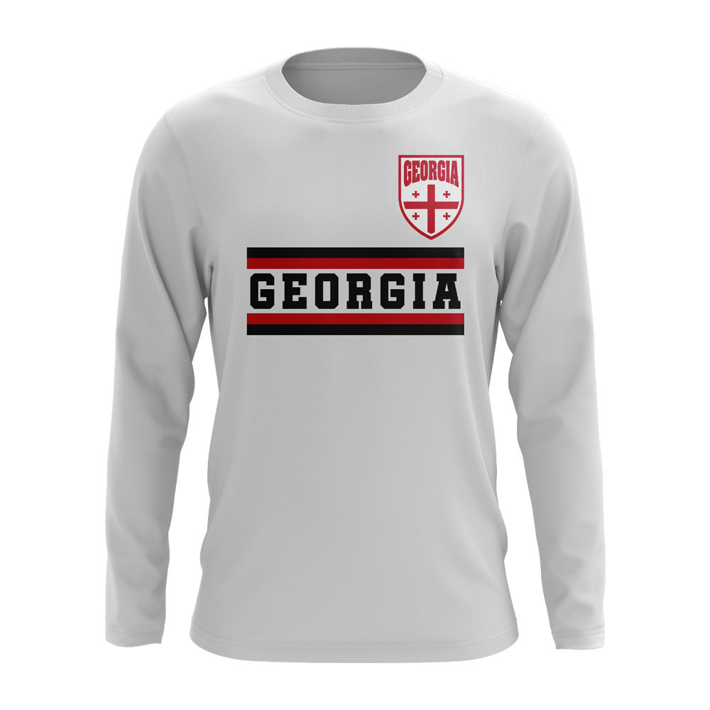 Georgia Core Football Country Long Sleeve T-Shirt (White) Polyester Uksoccershop Men's White Xxl