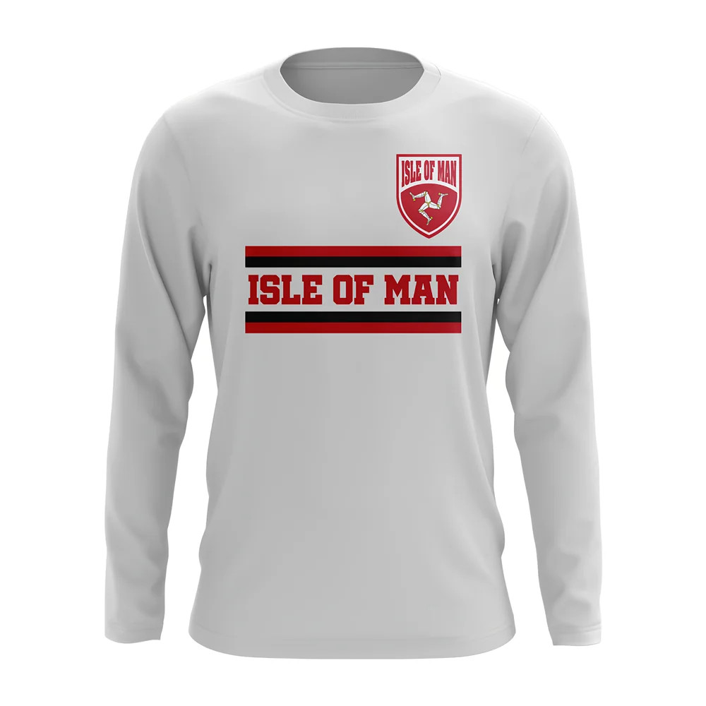 Isle Of Man Core Football Country Long Sleeve T-Shirt (White) Polyester Newcastle Uksoccershop Men's White Xxl