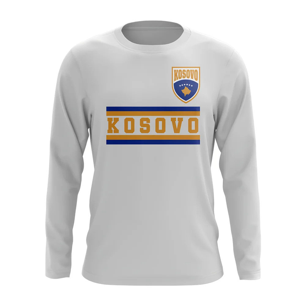 Click to view product details and reviews for Kosovo Core Football Country Long Sleeve T Shirt White.