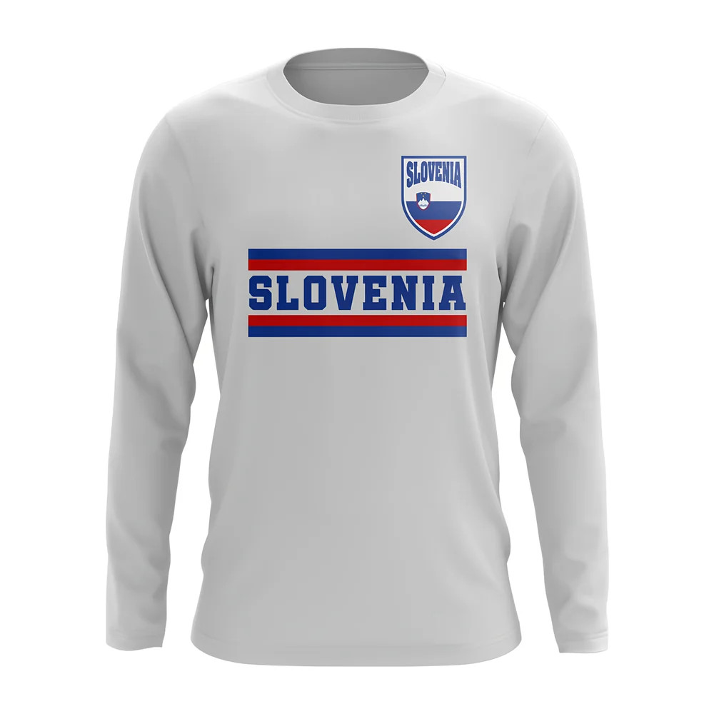Slovenia Core Football Country Long Sleeve T-Shirt (White) Polyester Uksoccershop Men's White Xxl