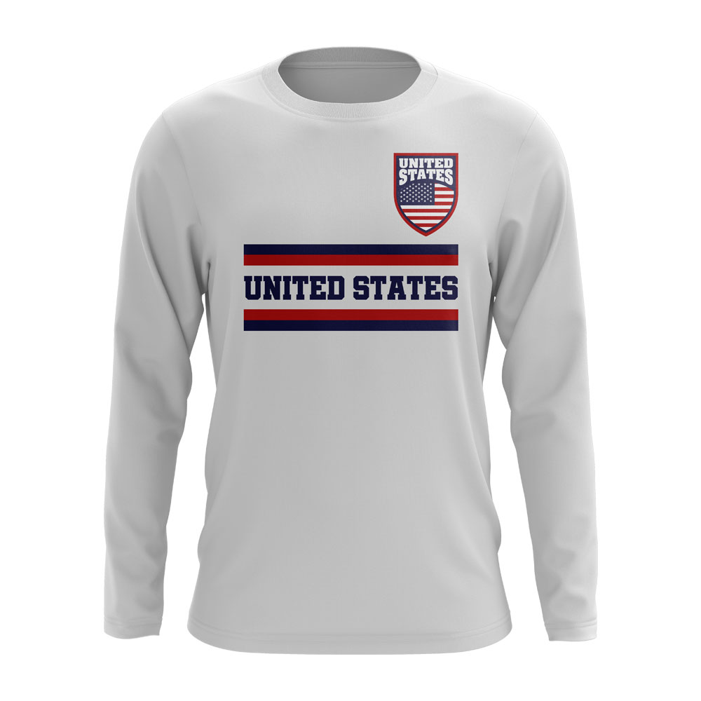 Click to view product details and reviews for United States Core Football Country Long Sleeve T Shirt White.