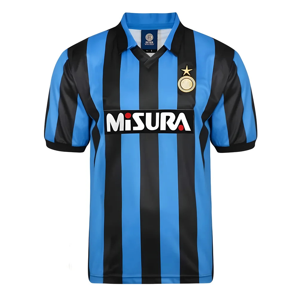Score Draw Retro Inter Milan 1990 Home Shirt Blue/Black - Image 3