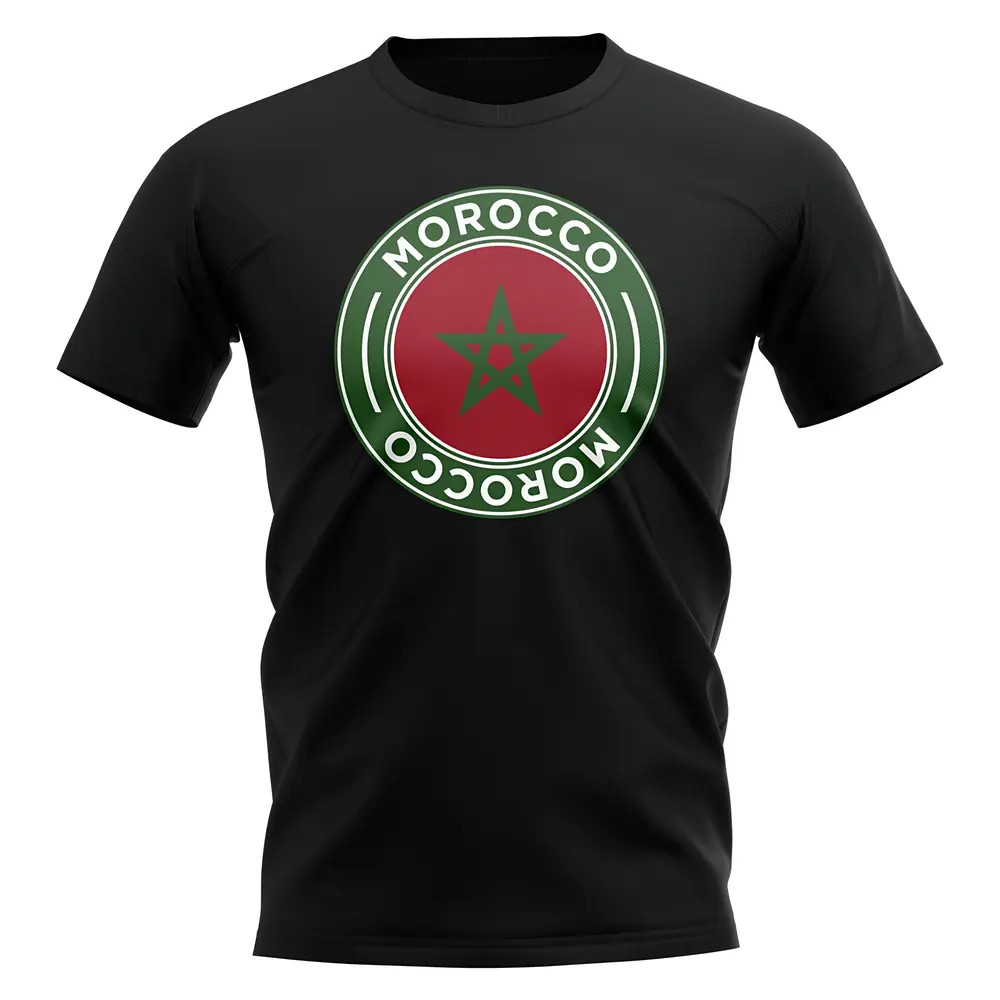 Click to view product details and reviews for Morocco Football Badge T Shirt Black.