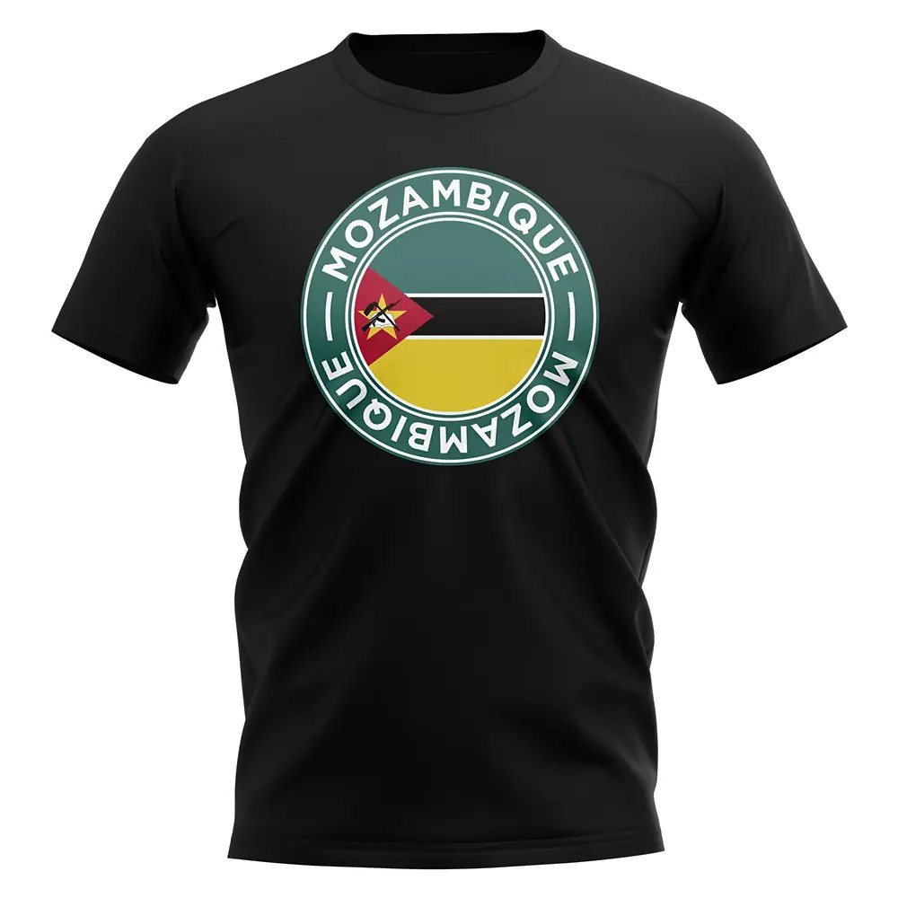 Mozambique Football Badge T-Shirt (Black) Polyester Uksoccershop Men's Black Extra Small