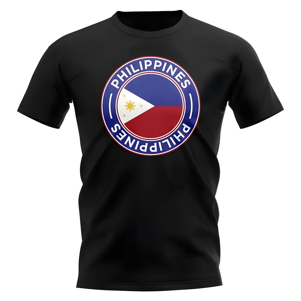 Philippnes Football Badge T-Shirt (Black) Polyester Philippines Uksoccershop Men's Black Extra Large