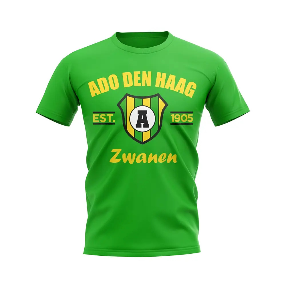 Ado Den Haag Established Football T-Shirt (Green) Polyester Uksoccershop Men's Green Large